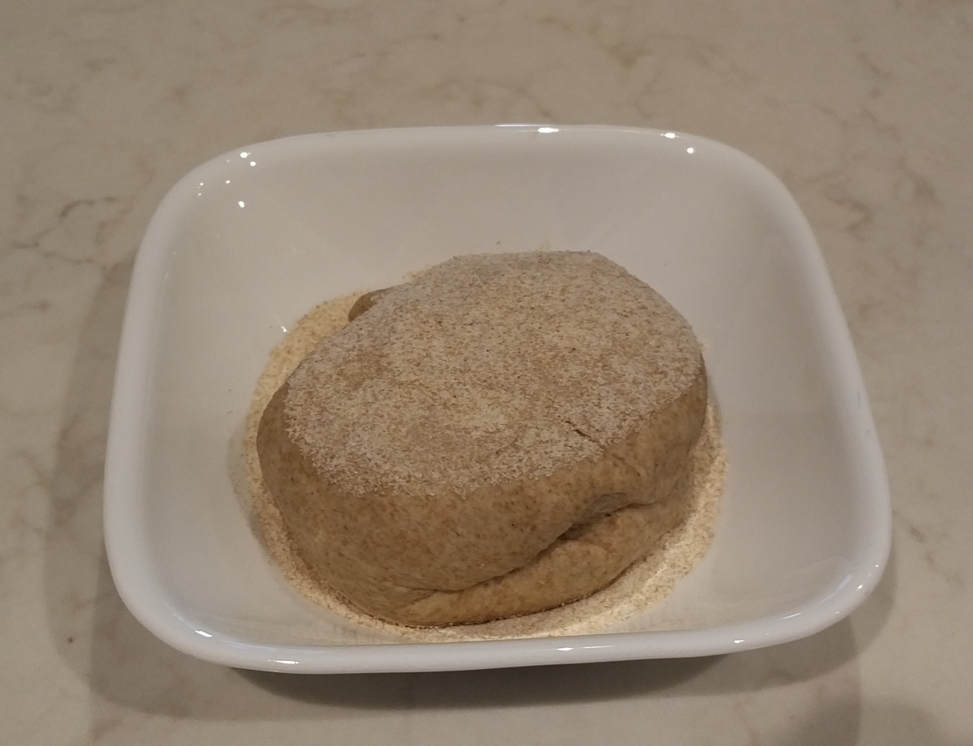 Floured first dough ball