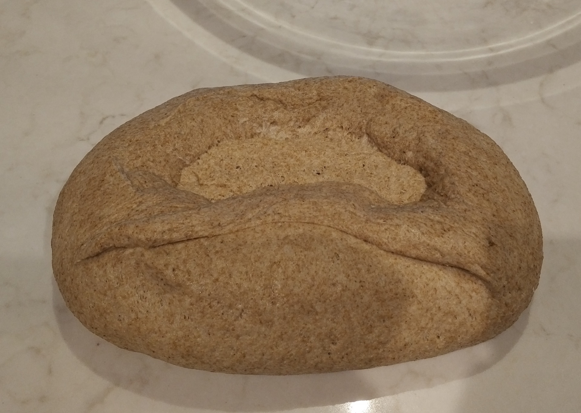 Upside down dough