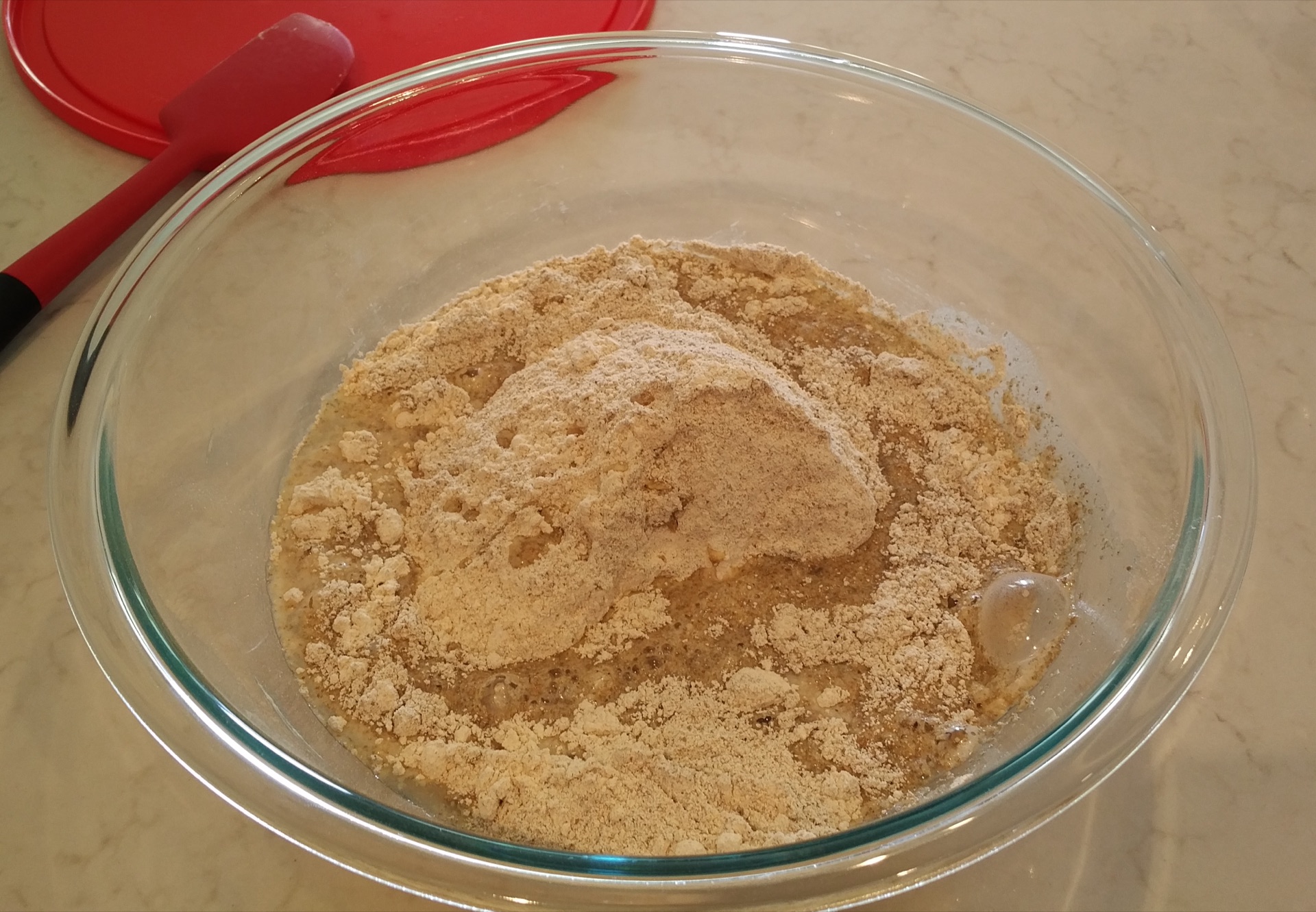Starter plus 300g flour and 200g water and 8g salt